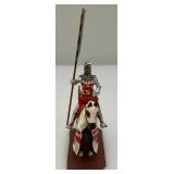 Two CHARLES C. STADDEN Hand Painted Heavy Metal Knights Including Sir John Codrington And Messire Ribeaumont 6" With Original Box