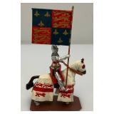 Two CHARLES C. STADDEN Hand Painted Heavy Metal Knights Including Sir John Codrington And Messire Ribeaumont 6" With Original Box