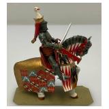 Two CHARLES C. STADDEN Hand Painted Heavy Metal Knights Including Sir John Codrington And Messire Ribeaumont 6" With Original Box