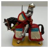 Two CHARLES C. STADDEN Hand Painted Heavy Metal Knights Including Sir John Codrington And Messire Ribeaumont 6" With Original Box