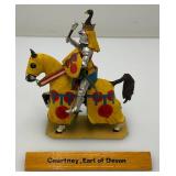 Two CHARLES C. STADDEN Hand Painted Heavy Metal Knights Including Sir John Codrington And Messire Ribeaumont 6" With Original Box