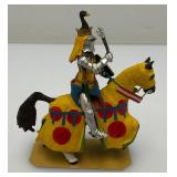 Two CHARLES C. STADDEN Hand Painted Heavy Metal Knights Including Sir John Codrington And Messire Ribeaumont 6" With Original Box