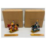Two CHARLES C. STADDEN Hand Painted Heavy Metal Knights Including Sir John Codrington And Messire Ribeaumont 6" With Original Box
