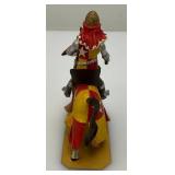 Two CHARLES C. STADDEN Hand Painted Heavy Metal Knights Including Sir John Codrington And Messire Ribeaumont 6" With Original Box