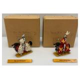 Two CHARLES C. STADDEN Hand Painted Heavy Metal Knights Including "Duc De Bretagne" 3 1/2"And  "Henry III De Salm" 4" With Original Boxes