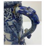 Misc. Vintage Items Including Awesome 18" Tall Blue Grey Pottery Beer Stein (Handle Glued) And More