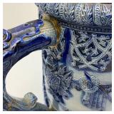 Misc. Vintage Items Including Awesome 18" Tall Blue Grey Pottery Beer Stein (Handle Glued) And More