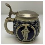 Misc. Vintage Items Including Awesome 18" Tall Blue Grey Pottery Beer Stein (Handle Glued) And More