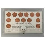 Misc. Collectible US Coin Sets Including The Historical Thirteen Colony Coin Collection And More In Plastic Protective Cases