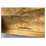 Antique 1916 UNITED STATES Cloth Map 26" x 36"