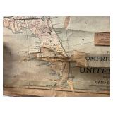 Antique 1916 UNITED STATES Cloth Map 26" x 36"