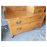 Victorian Style Oak HatBox Dresser & Mirror Good Condition