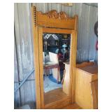 Victorian Style Oak HatBox Dresser & Mirror Good Condition
