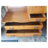 Victorian Style Oak HatBox Dresser & Mirror Good Condition