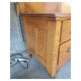 Victorian Style Oak HatBox Dresser & Mirror Good Condition