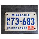3 Vintage Motorcycle License Plates