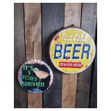 2 Bottle Cap Patio / Bar Signs