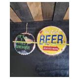 2 Bottle Cap Patio / Bar Signs