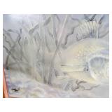 Gorgeous Hand Painted Framed Original Walleye Fishing