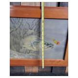 Gorgeous Hand Painted Framed Original Walleye Fishing