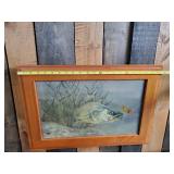 Gorgeous Hand Painted Framed Original Walleye Fishing