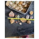 Nice Collection of Collectible Rocks / Some Polished in Porcelain Tray