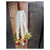 Super Rad Mid Modern Beaded Hanging Plant Holder and Orange Pot