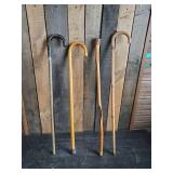 4 Vintage Walking Sticks