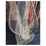Nice Group of Bamboo Fishing Poles and Decorative Net