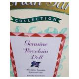Collectible Vintage Victorian Garden Porcelain Doll in Box