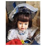 4 Beautiful 16" Porcelain Dolls with Stands