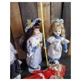 4 Beautiful 16" Porcelain Dolls with Stands