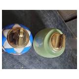 2 Beautiful Hand Painted Mid Modern Desk Lighters