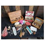 Great lot of many Old Smalls , Straight Razor,Jewelry, and More