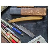 Great lot of many Old Smalls , Straight Razor,Jewelry, and More