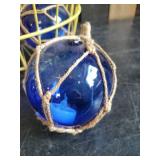 5 Mini Buoys with tea lights and an Antique Egg Basket