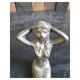 Large Cast Iron Decorative Sitting Mermaid