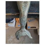 Large Cast Iron Decorative Sitting Mermaid