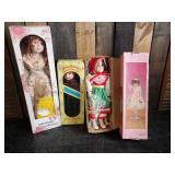 4 Fine Bisque Porcelain Dolls ALL in Boxes!!