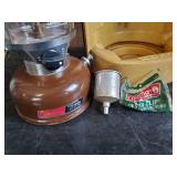 Vintage Coleman 275 Brown 1982 Lantern , Clamshell Case, Funnel
