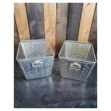 2 Very Cool Metal School Baskets