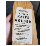 Large Lot of Mid Modern Décor - Recipe Box , Knife Holder, Tins