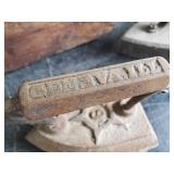 Primatives - 2 Irons, Wooden Box, Railroad Tie Anvil