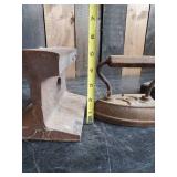 Primatives - 2 Irons, Wooden Box, Railroad Tie Anvil