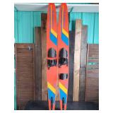 Pair Mid Modern Continental 65 Colorful Waterskis 65"