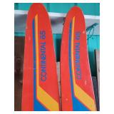 Pair Mid Modern Continental 65 Colorful Waterskis 65"