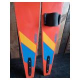 Pair Mid Modern Continental 65 Colorful Waterskis 65"