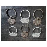 6 Cast Iron Beach Themed Towel Rings