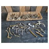 60+ Vintage and New Drawer Pulls and Woven Basket