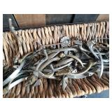 60+ Vintage and New Drawer Pulls and Woven Basket